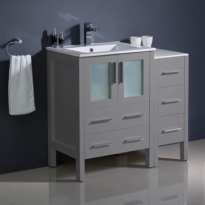 Fresca Torino 36 Gray Modern Bathroom Cabinets w/ Integrated Sink