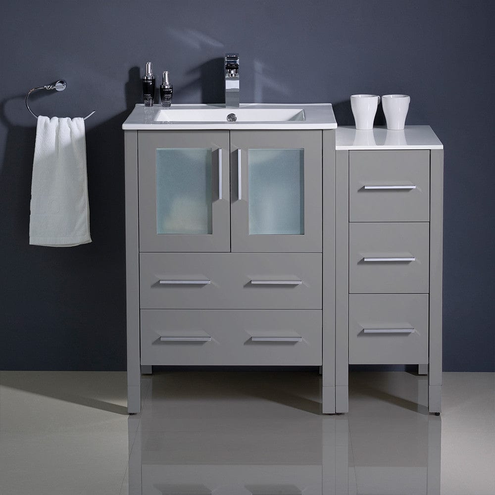 Fresca Torino 36 Gray Modern Bathroom Cabinets w/ Integrated Sink