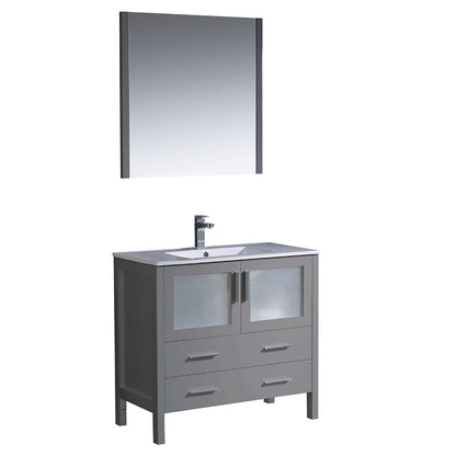 Fresca Torino 36" Gray Modern Bathroom Vanity w/ Integrated Sink