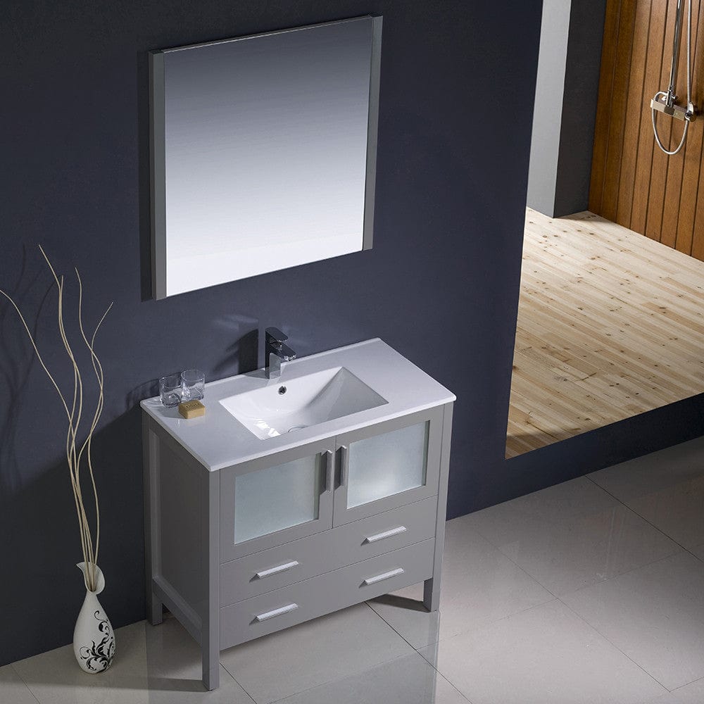 Fresca Torino 36 Gray Modern Bathroom Vanity w/ Integrated Sink