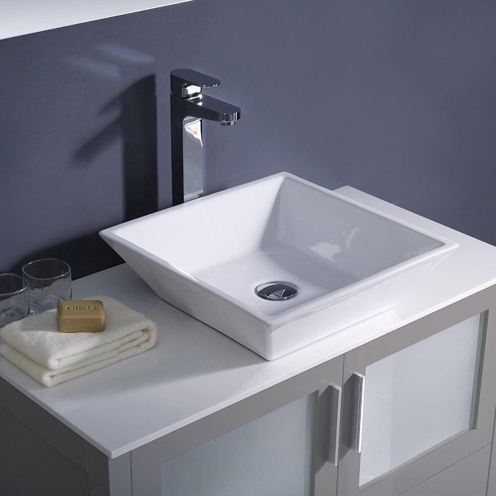 Fresca Torino 36 Gray Modern Bathroom Vanity w/ Vessel Sink