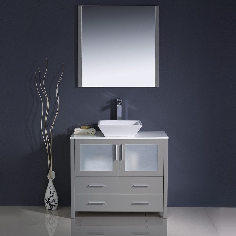 Fresca Torino 36 Gray Modern Bathroom Vanity w/ Vessel Sink