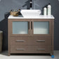 Fresca Torino 36 Gray Oak Modern Bathroom Cabinet w/ Top & Vessel Sink