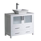 Fresca Torino 36" White Modern Bathroom Cabinet w/ Top & Vessel Sink