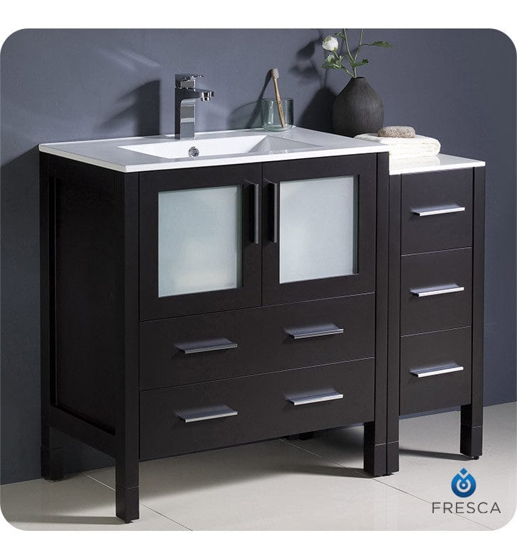 Fresca Torino 42 Espresso Modern Bathroom Cabinets w/ Integrated Sink