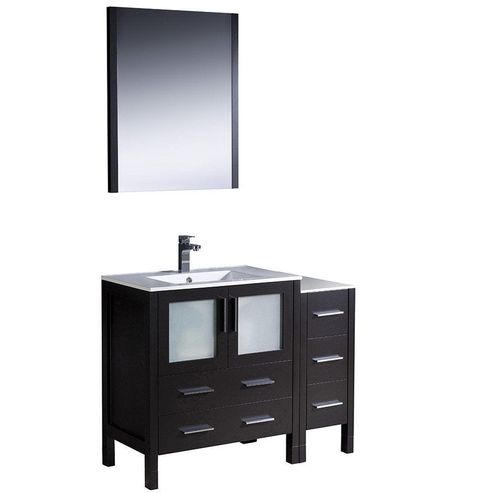 Fresca Torino 42" Espresso Modern Bathroom Vanity w/ Side Cabinet & Integrated Sink