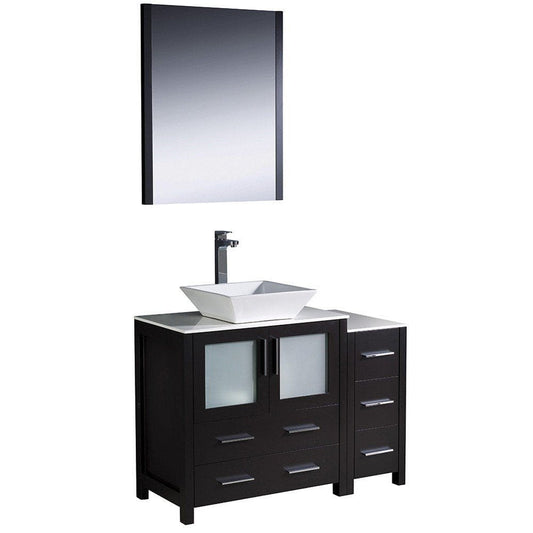 Fresca Torino 42" Espresso Modern Bathroom Vanity w/ Side Cabinet & Vessel Sink