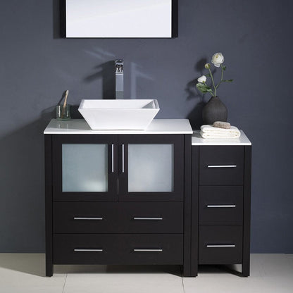 Fresca Torino 42 Espresso Modern Bathroom Vanity w/ Side Cabinet & Vessel Sink