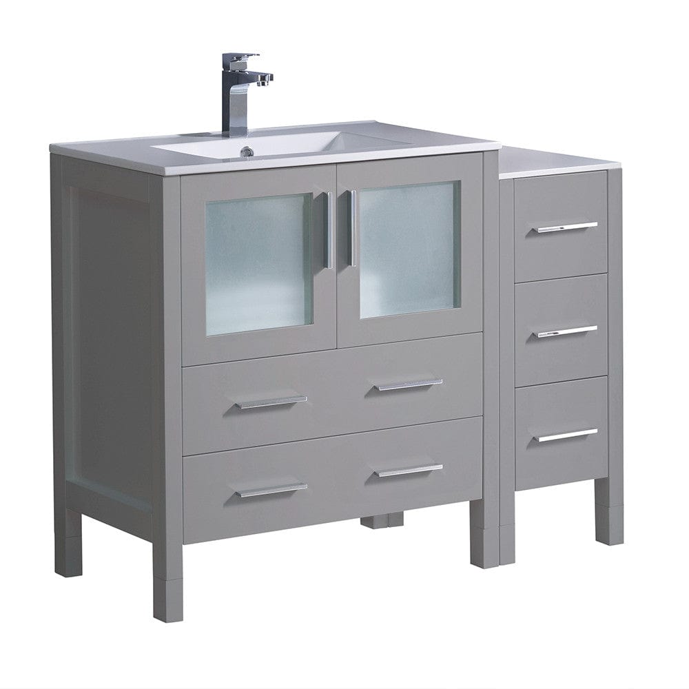 Fresca Torino 42" Gray Modern Bathroom Cabinets w/ Integrated Sink