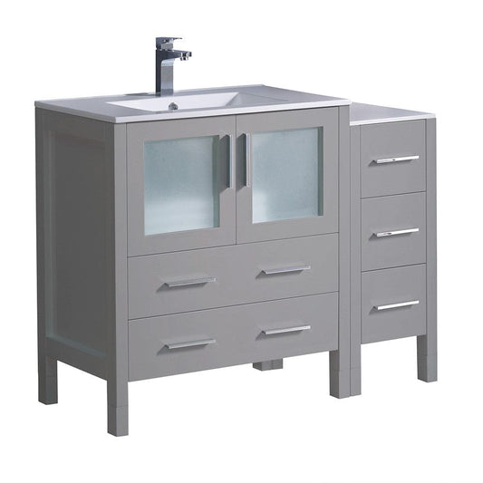 Fresca Torino 42" Gray Modern Bathroom Cabinets w/ Integrated Sink