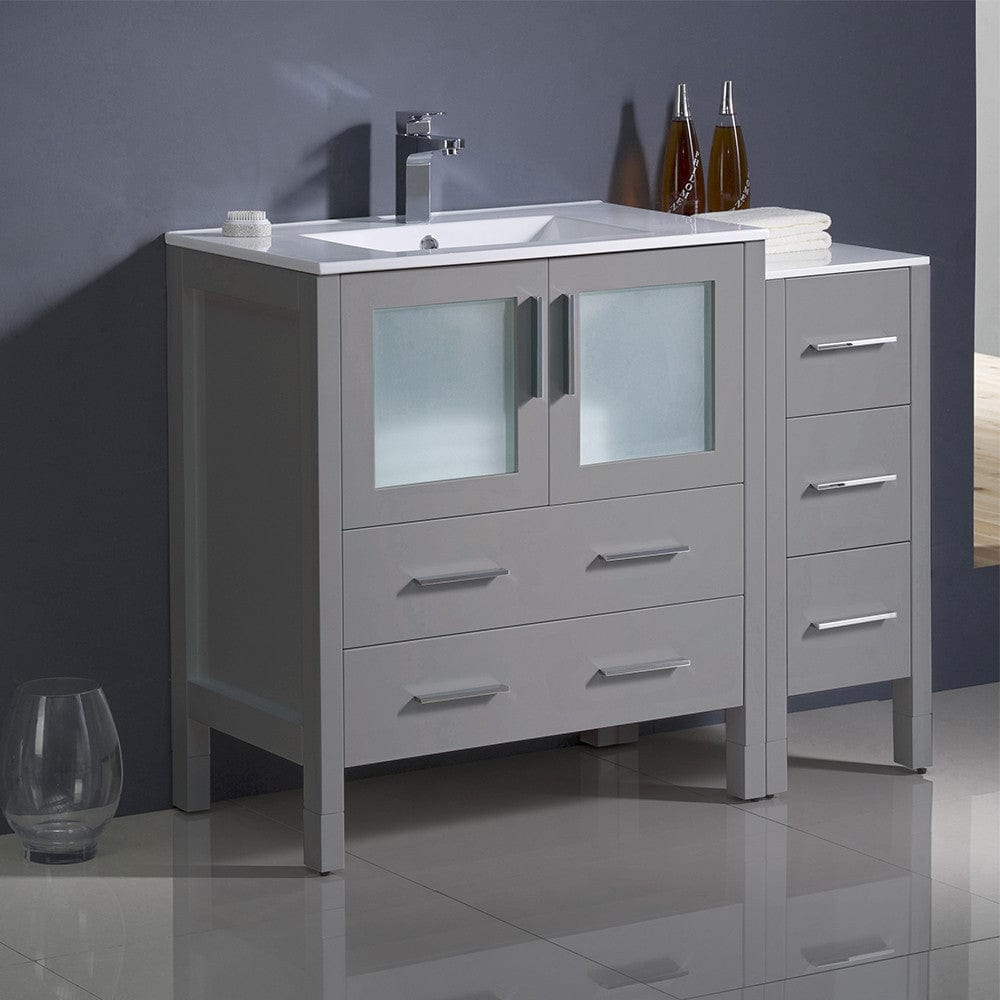 Fresca Torino 42 Gray Modern Bathroom Cabinets w/ Integrated Sink