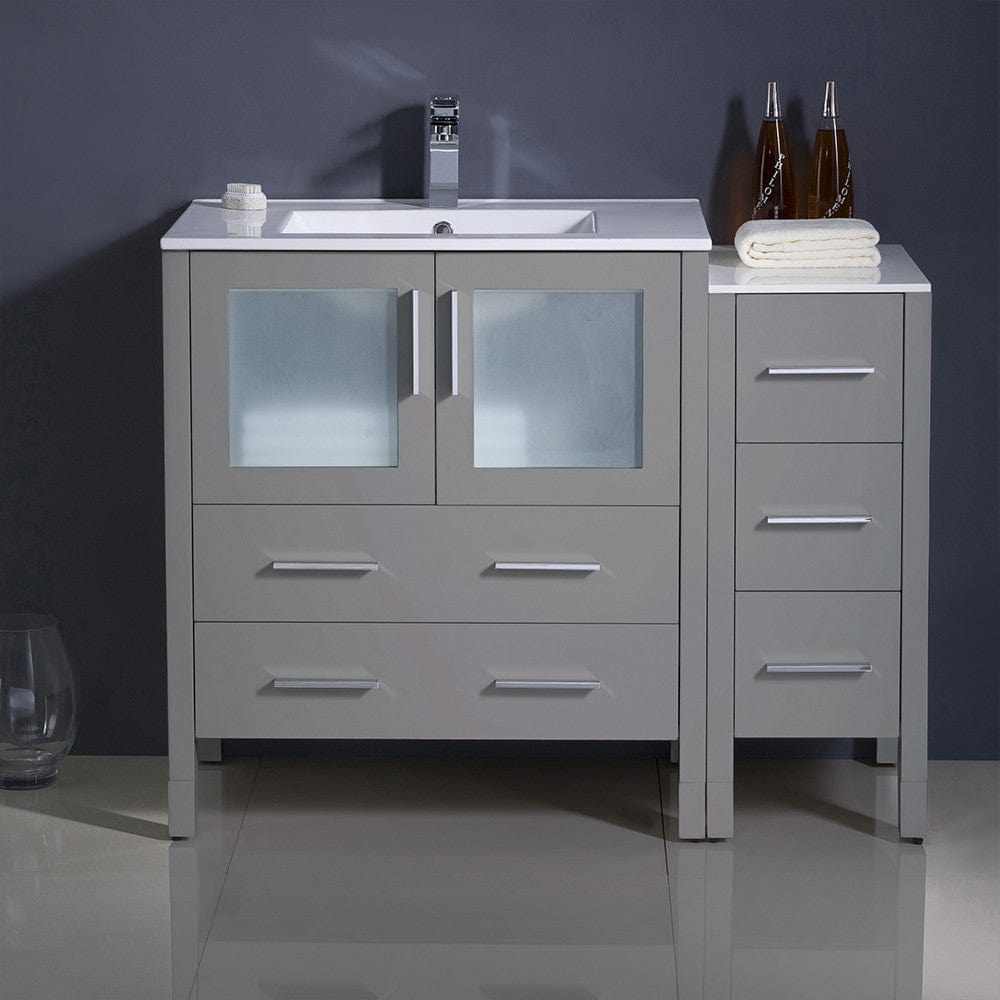 Fresca Torino 42 Gray Modern Bathroom Cabinets w/ Integrated Sink