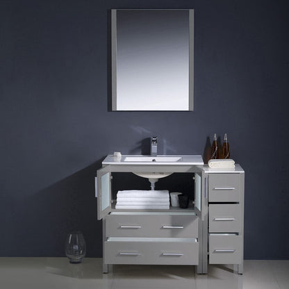 Fresca Torino 42 Gray Modern Bathroom Vanity w/ Side Cabinet & Integrated Sink