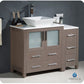 Fresca Torino 42 Gray Oak Modern Bathroom Cabinets w/ Top & Vessel Sink