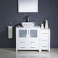 Fresca Torino 42 White Modern Bathroom Vanity w/ Side Cabinet & Vessel Sink
