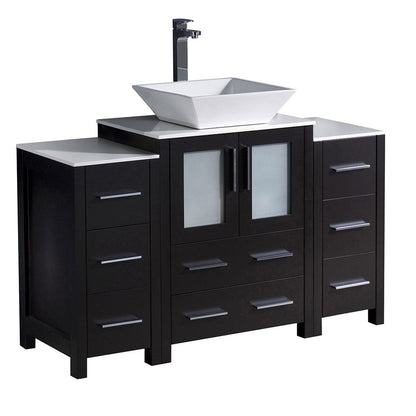 Fresca Torino 48 Espresso Modern Bathroom Cabinets w/ Top & Vessel Sink