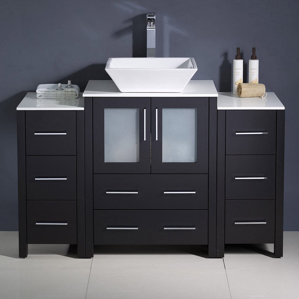 Fresca Torino 48 Espresso Modern Bathroom Cabinets w/ Top & Vessel Sink