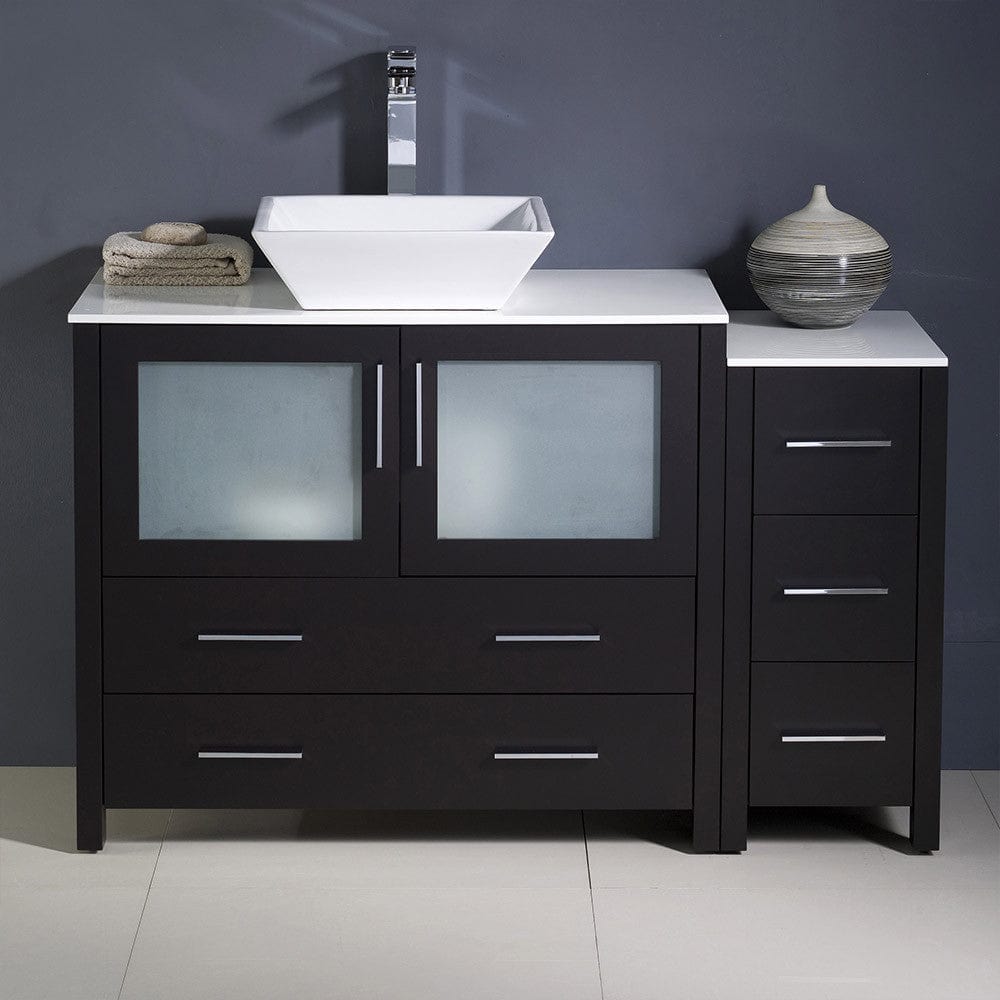 Fresca Torino 48 Espresso Modern Bathroom Cabinets w/ Top & Vessel Sink