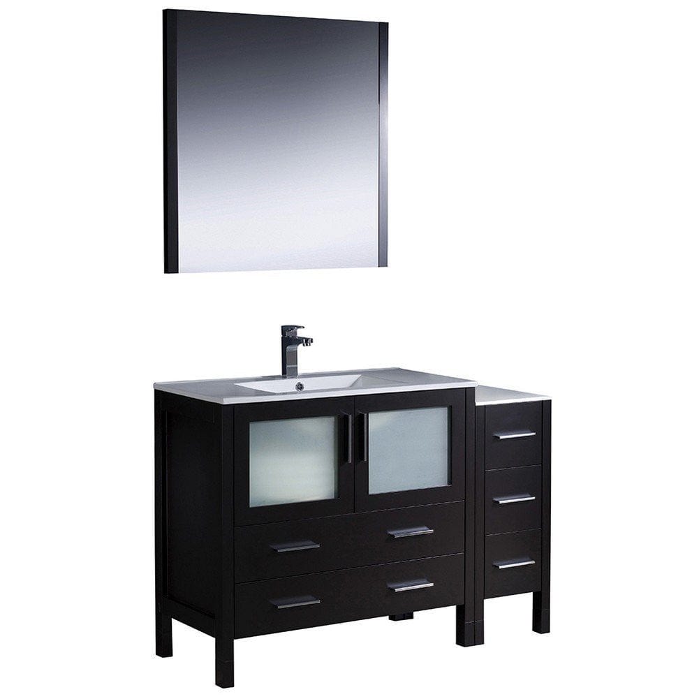 Fresca Torino 48" Espresso Modern Bathroom Vanity w/ Side Cabinet & Integrated Sink