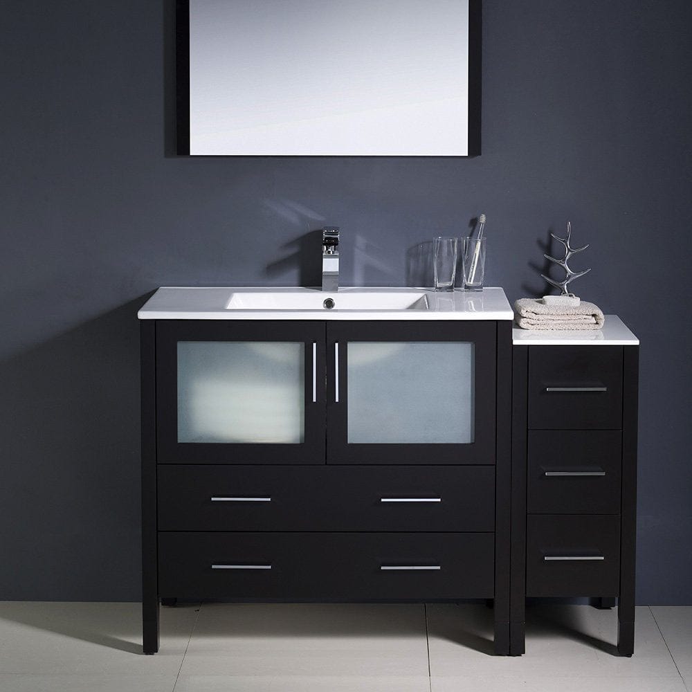 Fresca Torino 48 Espresso Modern Bathroom Vanity w/ Side Cabinet & Integrated Sink