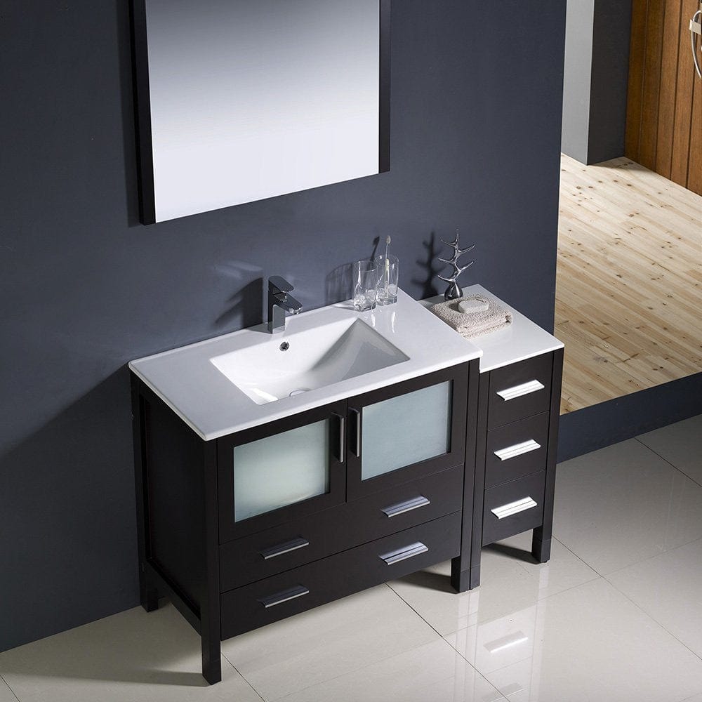 Fresca Torino 48 Espresso Modern Bathroom Vanity w/ Side Cabinet & Integrated Sink