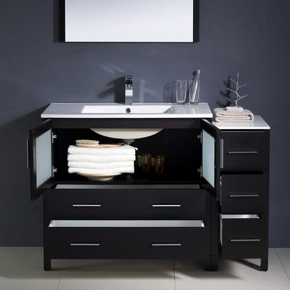 Fresca Torino 48 Espresso Modern Bathroom Vanity w/ Side Cabinet & Integrated Sink