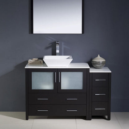 Fresca Torino 48 Espresso Modern Bathroom Vanity w/ Side Cabinet & Vessel Sink