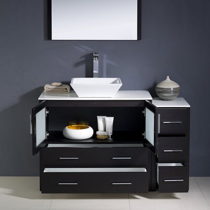 Fresca Torino 48 Espresso Modern Bathroom Vanity w/ Side Cabinet & Vessel Sink