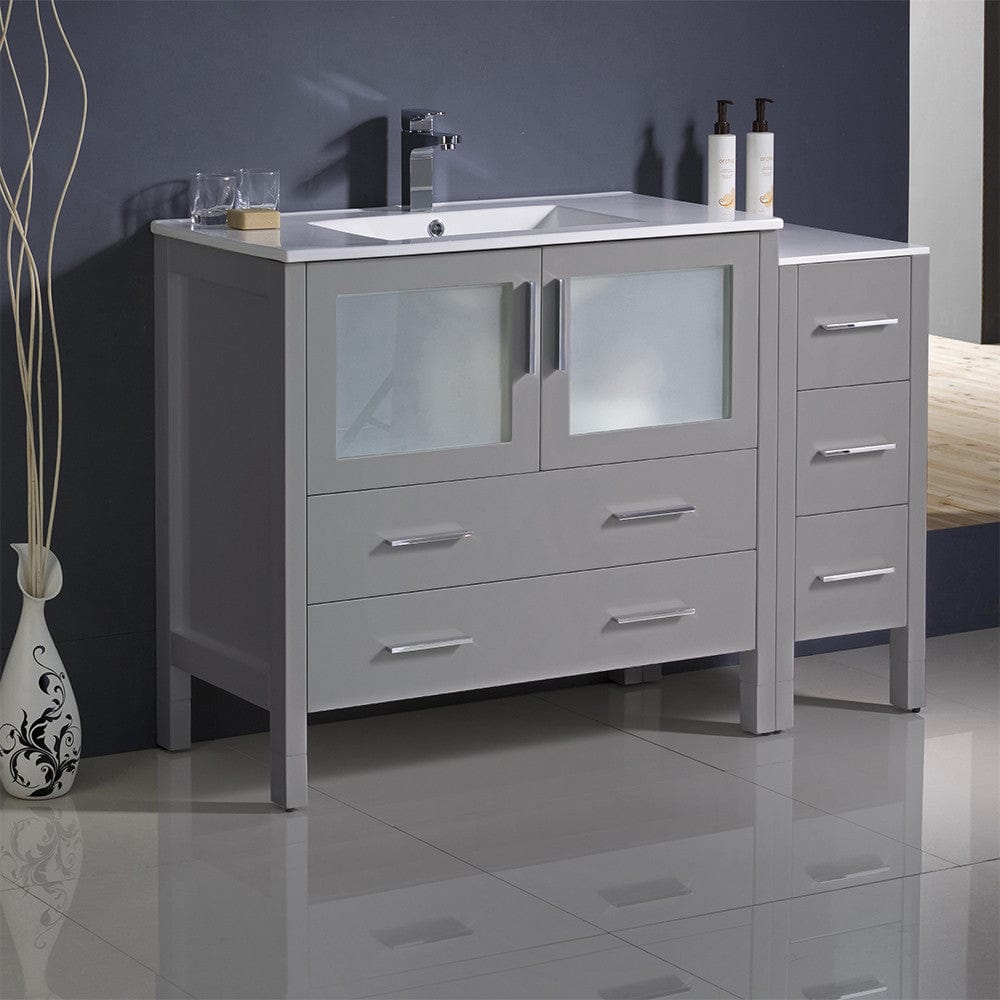 Fresca Torino 48 Gray Modern Bathroom Cabinets w/ Integrated Sink