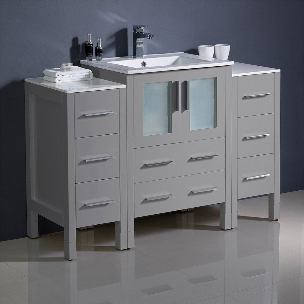 Fresca Torino 48 Gray Modern Bathroom Cabinets w/ Integrated Sink