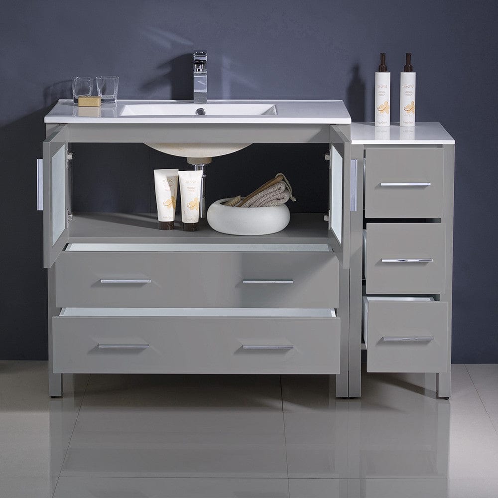 Fresca Torino 48 Gray Modern Bathroom Cabinets w/ Integrated Sink