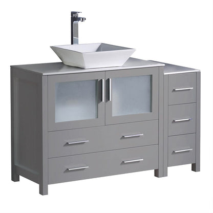 Fresca Torino 48 Gray Modern Bathroom Cabinets w/ Top & Vessel Sink