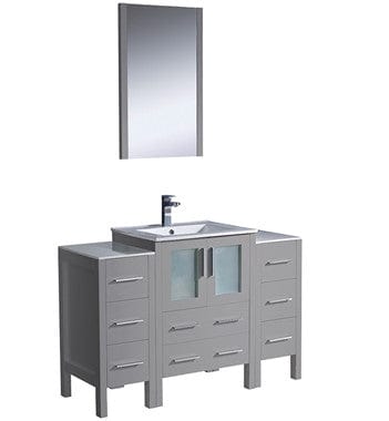 Fresca Torino 48" Gray Modern Bathroom Vanity w/ 2 Side Cabinets & Integrated Sink