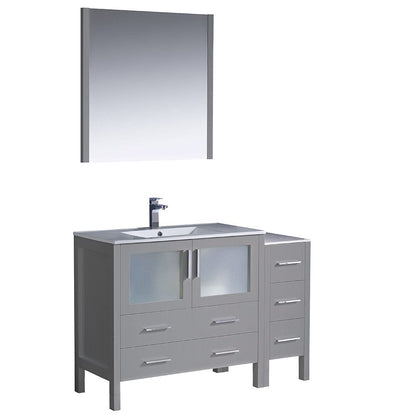 Fresca Torino 48" Gray Modern Bathroom Vanity w/ Side Cabinet & Integrated Sink