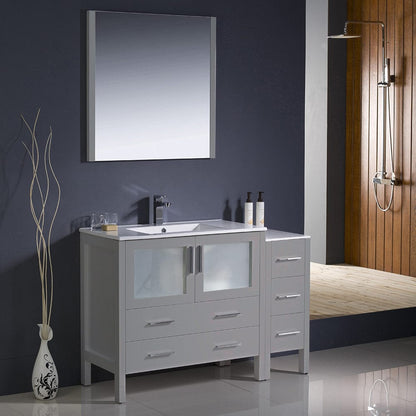 Fresca Torino 48 Gray Modern Bathroom Vanity w/ Side Cabinet & Integrated Sink