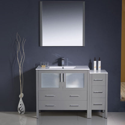 Fresca Torino 48 Gray Modern Bathroom Vanity w/ Side Cabinet & Integrated Sink