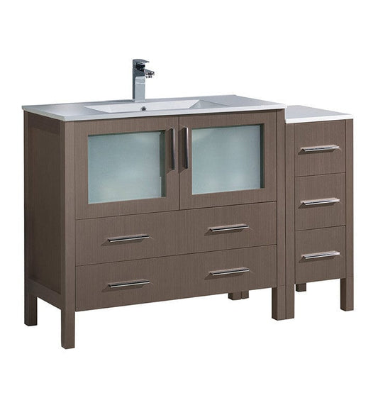 Fresca Torino 48" Gray Oak Modern Bathroom Cabinet w/ Integrated Sink