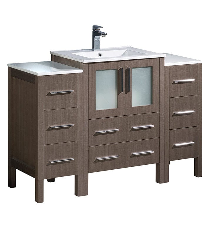 Fresca Torino 48" Gray Oak Modern Bathroom Cabinets w/ Integrated Sink