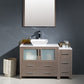 Fresca Torino 48 Gray Oak Modern Bathroom Vanity w/ Side Cabinet & Vessel Sink
