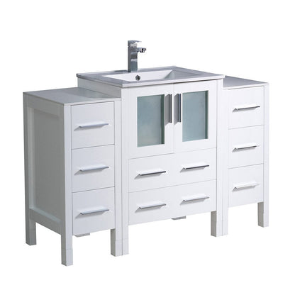 Fresca Torino 48 White Modern Bathroom Cabinets w/ Integrated Sink