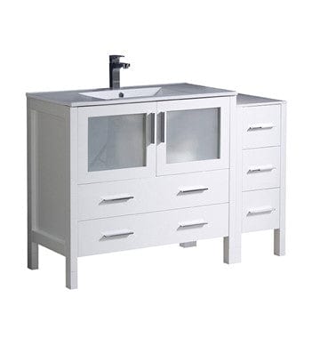 Fresca Torino 48" White Modern Bathroom Cabinets w/ Integrated Sink