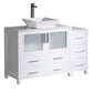 Fresca Torino 48 White Modern Bathroom Cabinets w/ Top & Vessel Sink