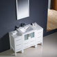 Fresca Torino 48 White Modern Bathroom Vanity w/ 2 Side Cabinets & Integrated Sink