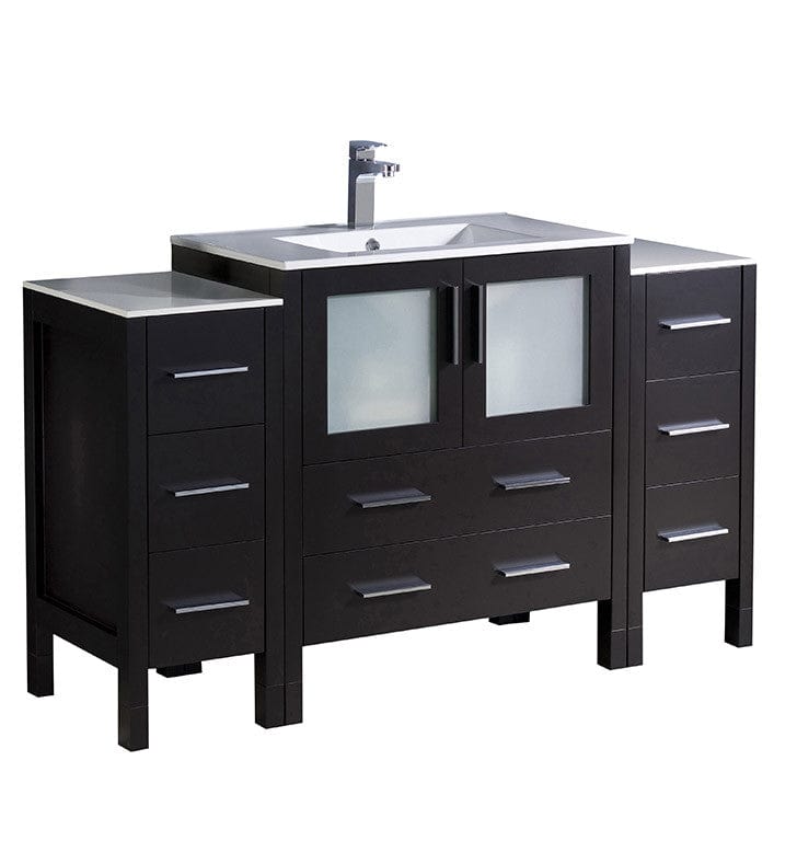 Fresca Torino 54" Espresso Modern Bathroom Cabinets w/ Integrated Sink