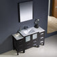 Fresca Torino 54 Espresso Modern Bathroom Vanity w/ 2 Side Cabinets & Integrated Sink