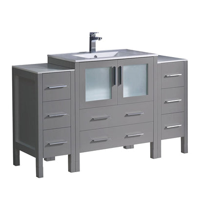 Fresca Torino 54" Gray Modern Bathroom Cabinets w/ Integrated Sink