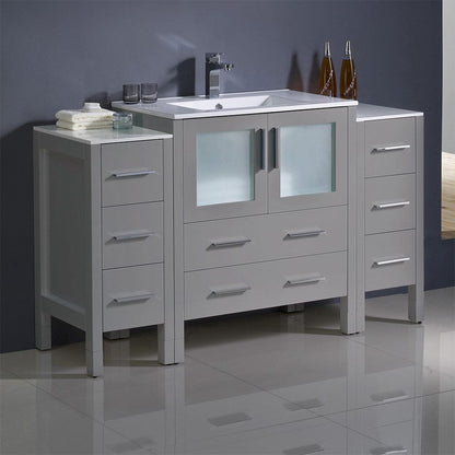 Fresca Torino 54 Gray Modern Bathroom Cabinets w/ Integrated Sink