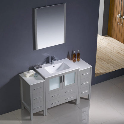 Fresca Torino 54 Gray Modern Bathroom Vanity w/ 2 Side Cabinets & Integrated Sink