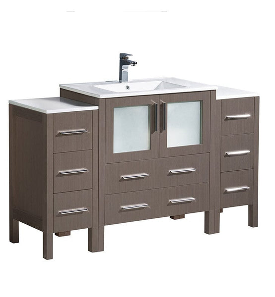 Fresca Torino 54 Gray Oak Modern Bathroom Cabinets w/ Integrated Sink