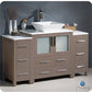 Fresca Torino 54 Gray Oak Modern Bathroom Cabinets w/ Top & Vessel Sink